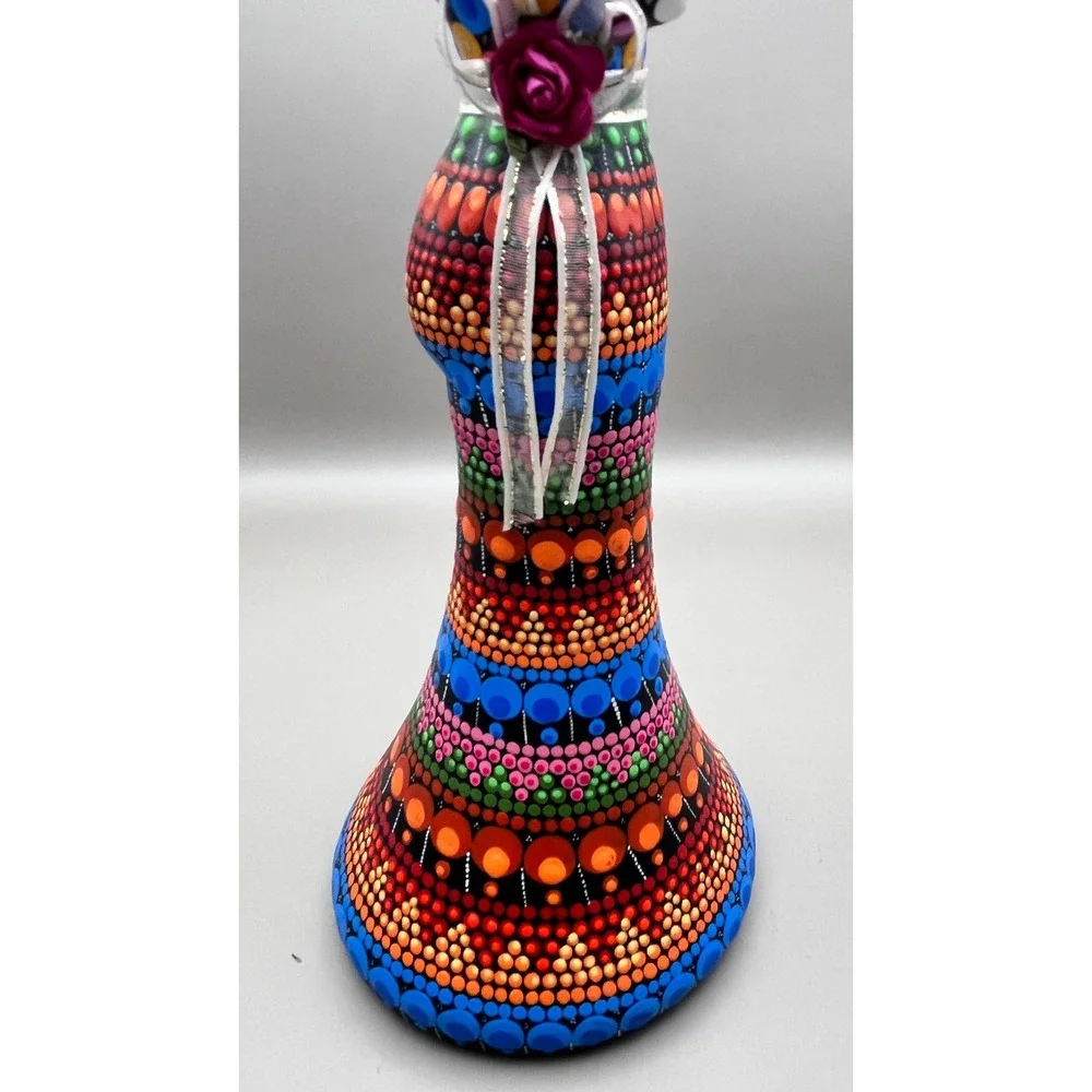 Talavera Mexican Folk Art Catrina Figurine Hand Painted Day of the Dead‎ 10" - Picture 6 of 9